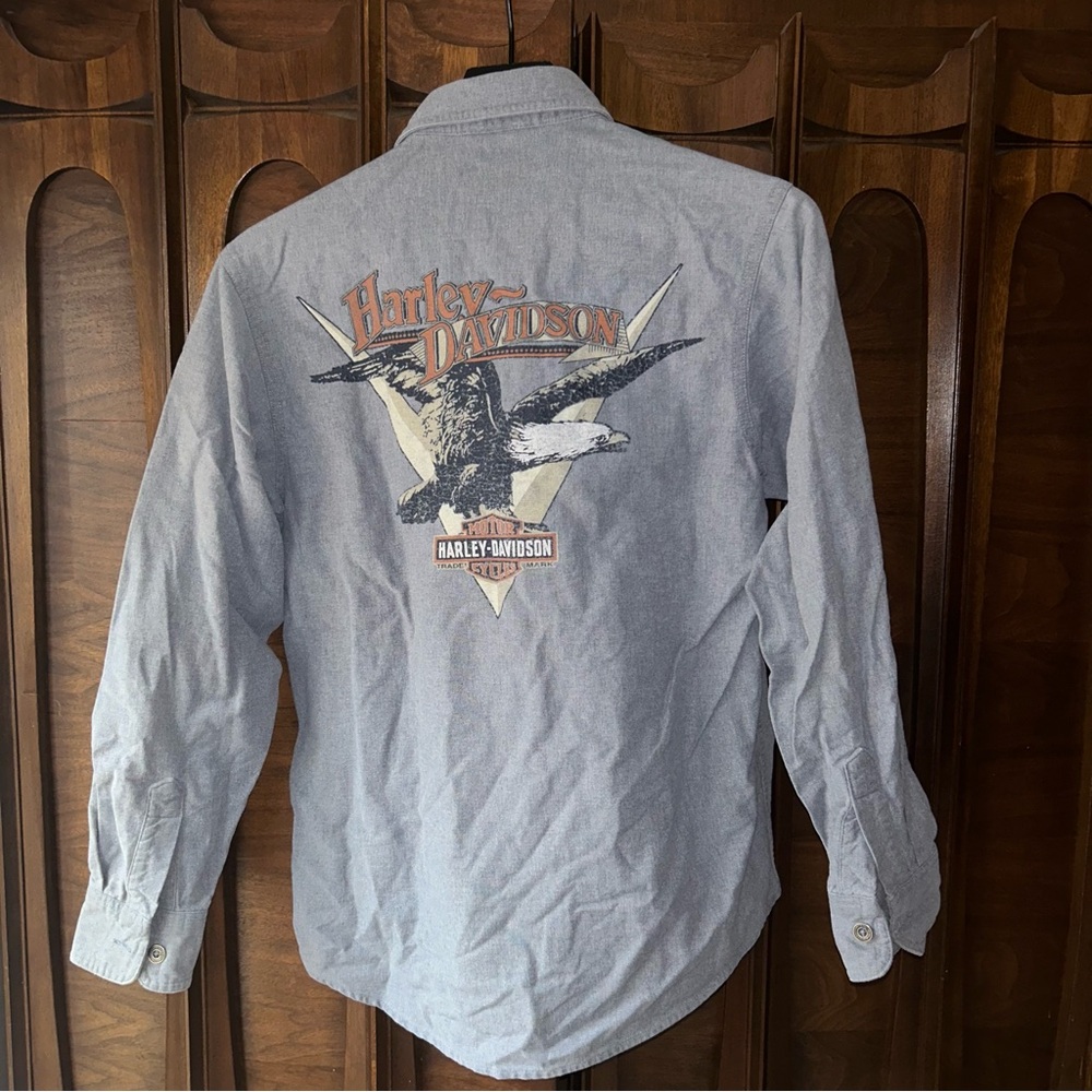Harley-Davidson Gray Long Sleeve Button Down